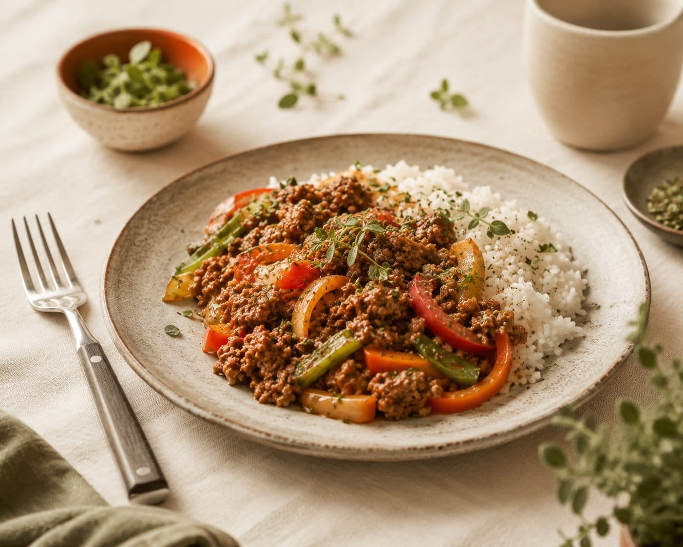 Smakfull kjøttdeigrett servert til middag