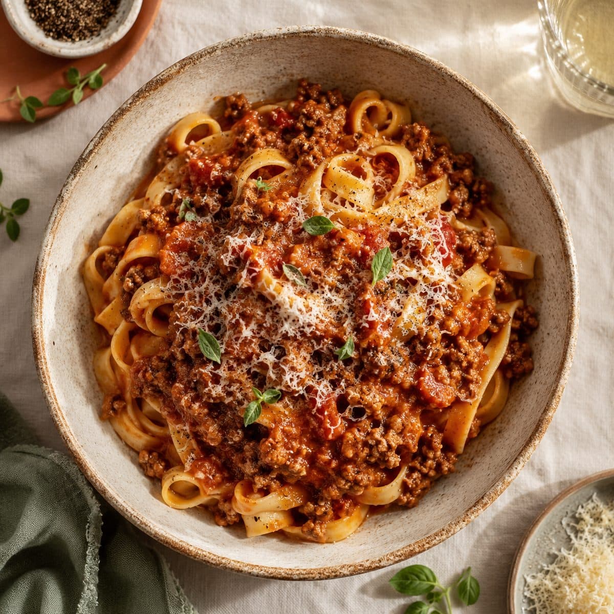 Pastaretter med kjøttdeig
